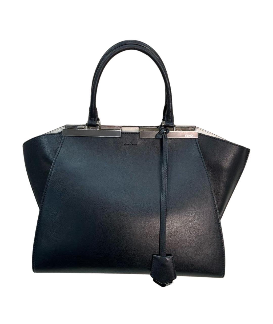 FENDI Черная кожаная сумка с короткими ручками, фото 1