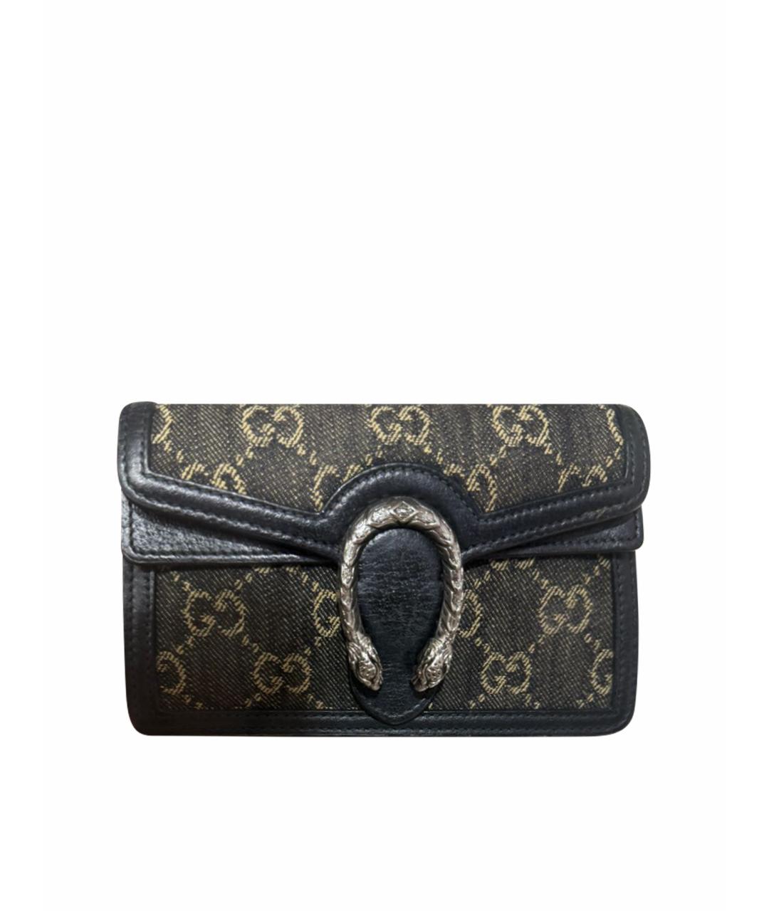 GUCCI Черная деним сумка через плечо, фото 1