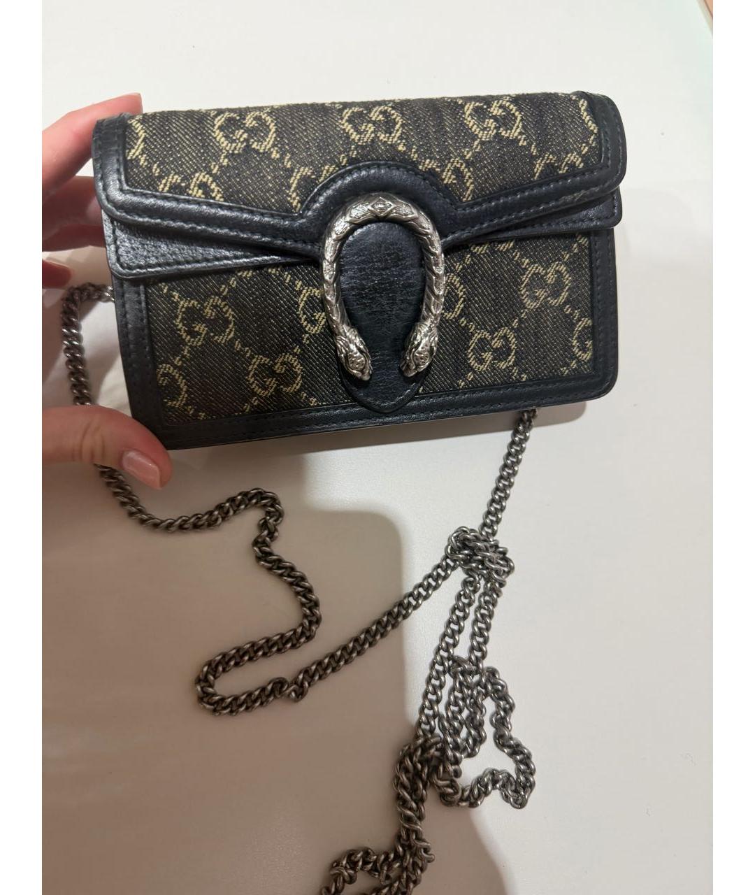 GUCCI Черная деним сумка через плечо, фото 6