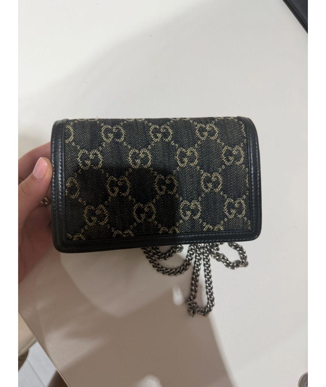 GUCCI Черная деним сумка через плечо, фото 2