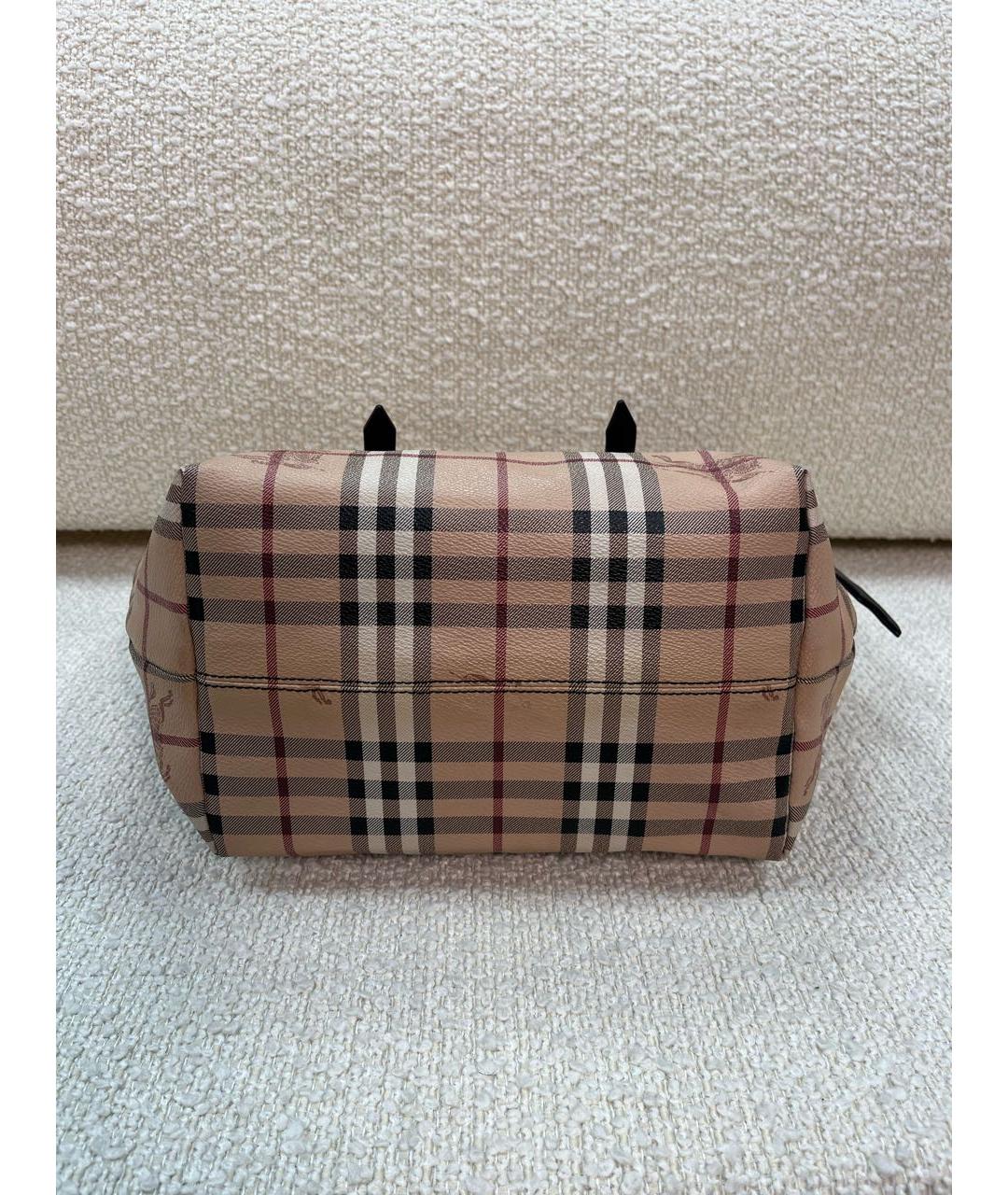 BURBERRY Бежевая кожаная сумка с короткими ручками, фото 6