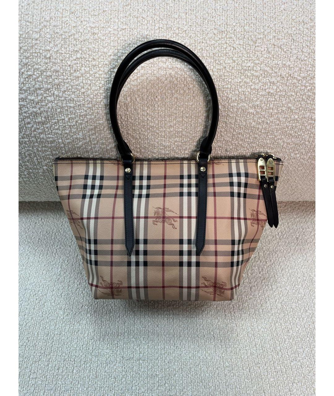 BURBERRY Бежевая кожаная сумка с короткими ручками, фото 9