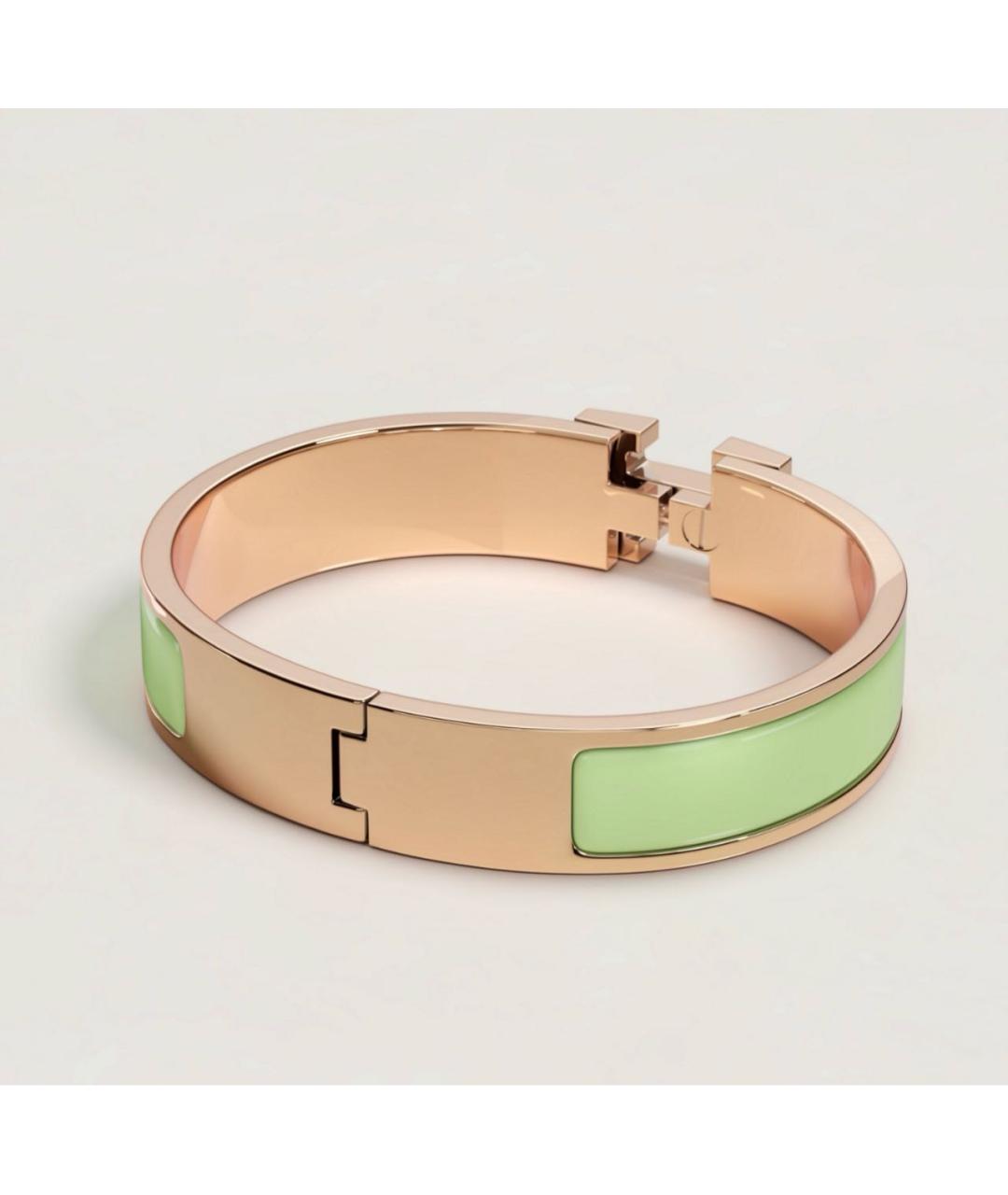 HERMES Салатовый металлический браслет, фото 2