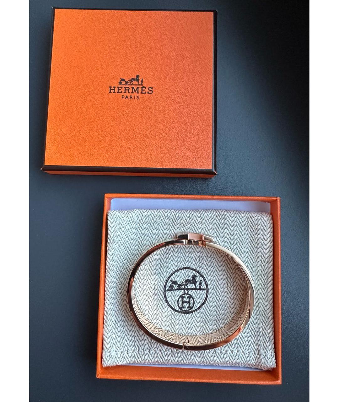 HERMES Салатовый металлический браслет, фото 5