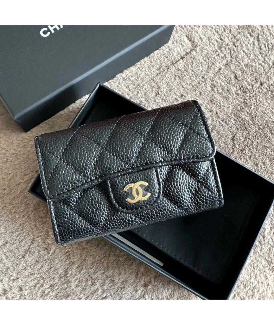 CHANEL Черный кожаный кошелек, фото 2