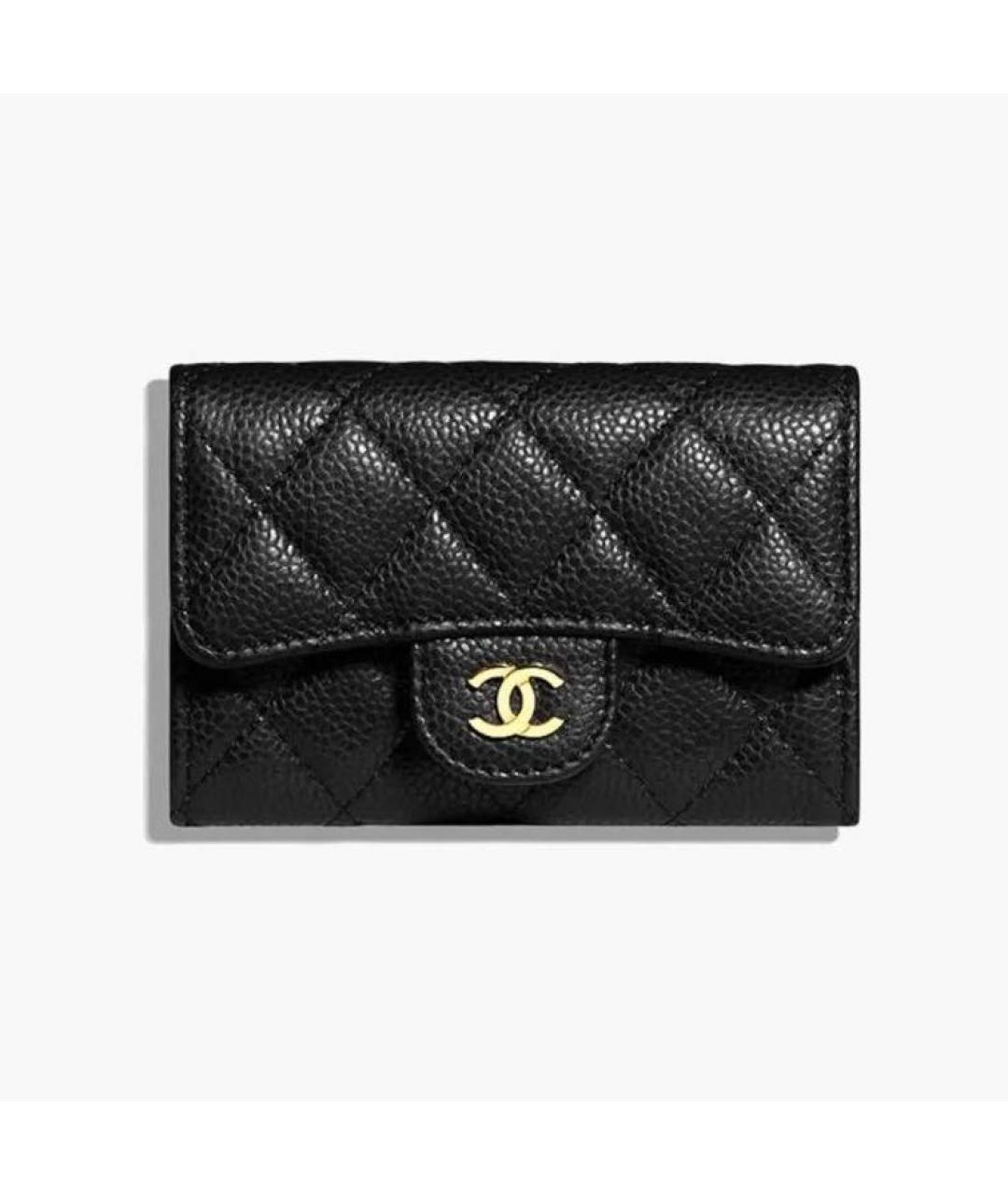 CHANEL Черный кожаный кошелек, фото 4