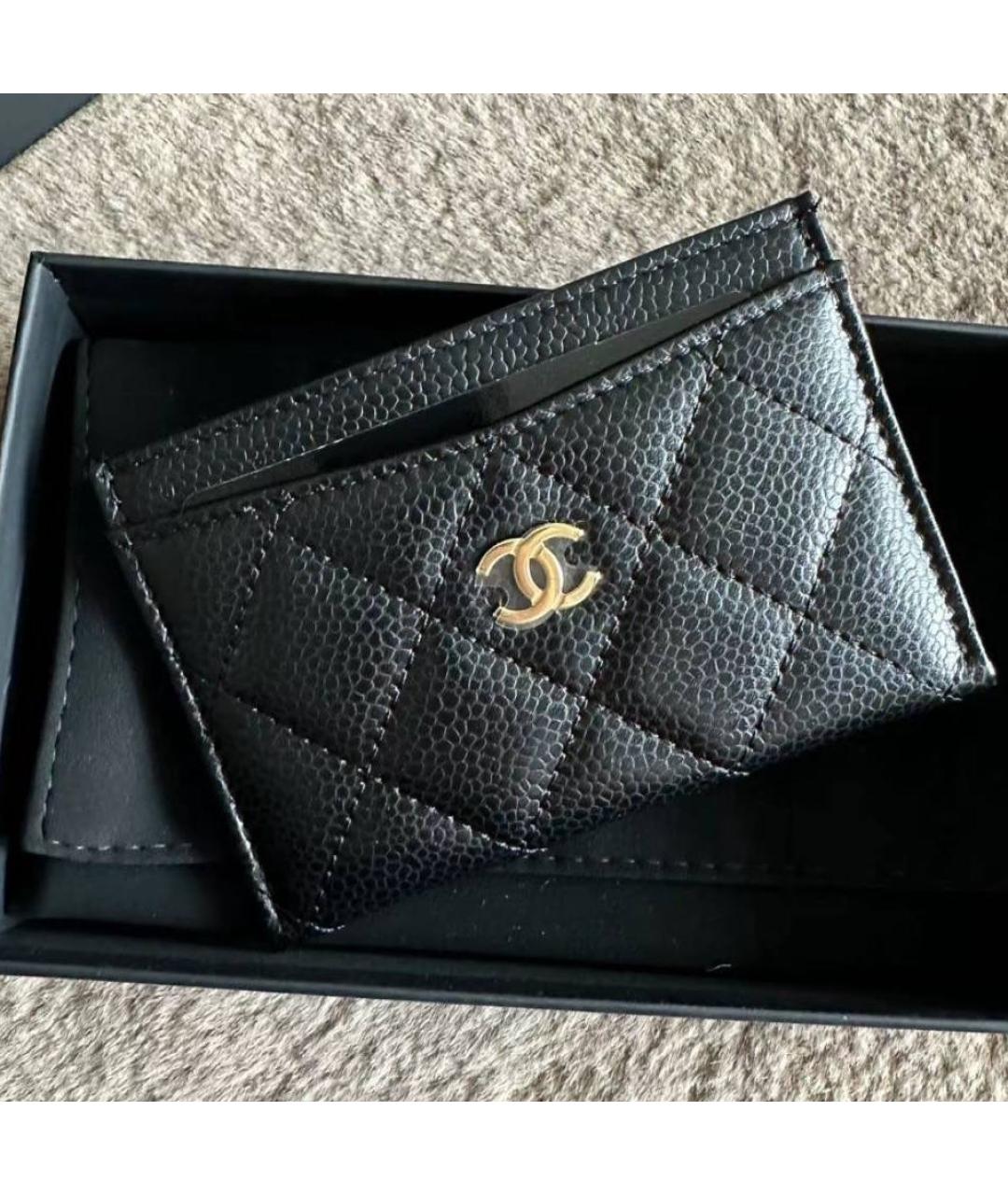 CHANEL Черный кожаный кардхолдер, фото 3