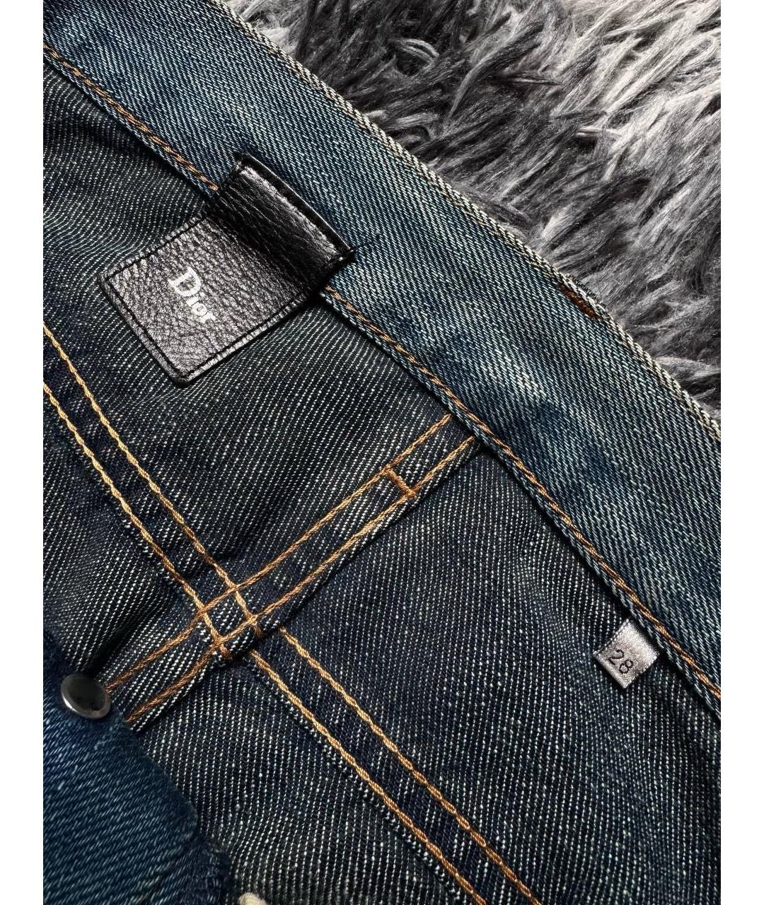 CHRISTIAN DIOR Голубые хлопковые джинсы скинни, фото 6