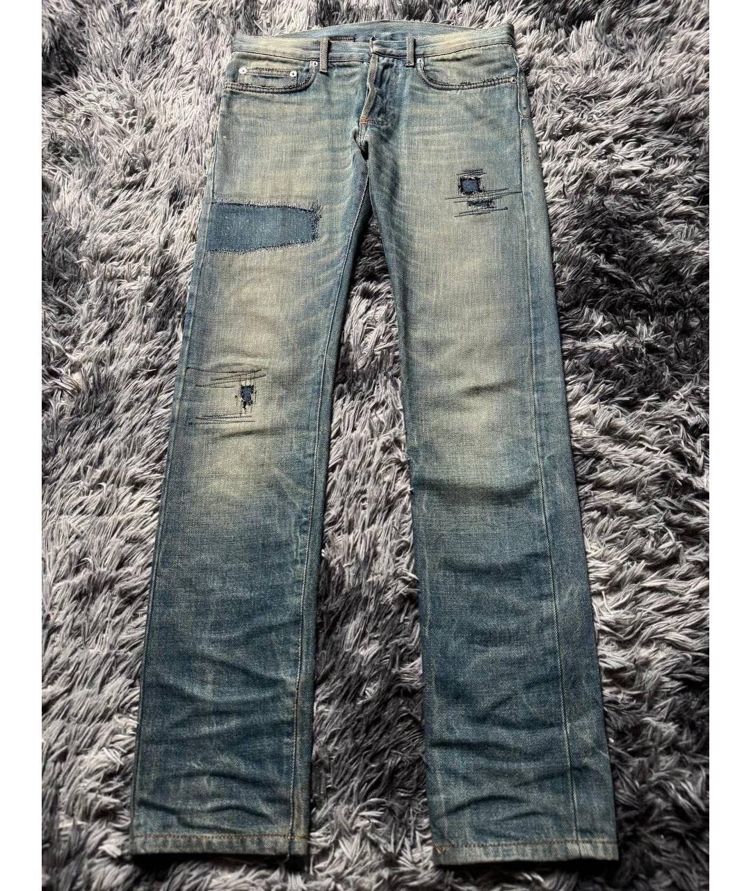 CHRISTIAN DIOR Голубые хлопковые джинсы скинни, фото 9