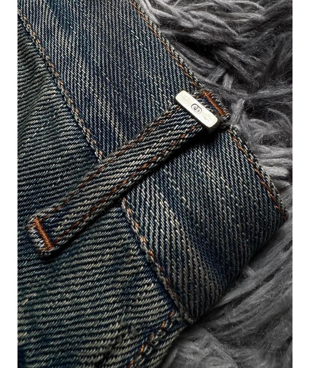 CHRISTIAN DIOR Голубые хлопковые джинсы скинни, фото 4