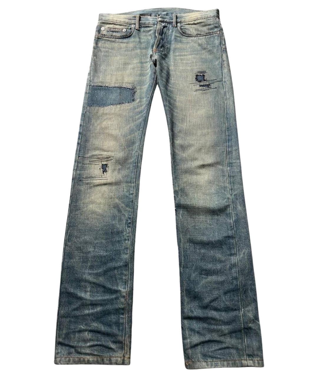 CHRISTIAN DIOR Голубые хлопковые джинсы скинни, фото 1