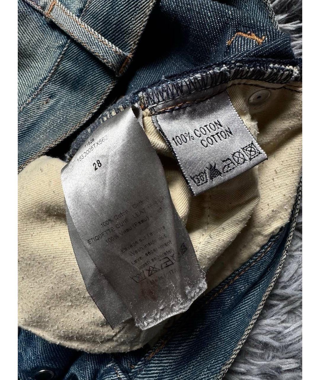 CHRISTIAN DIOR Голубые хлопковые джинсы скинни, фото 7