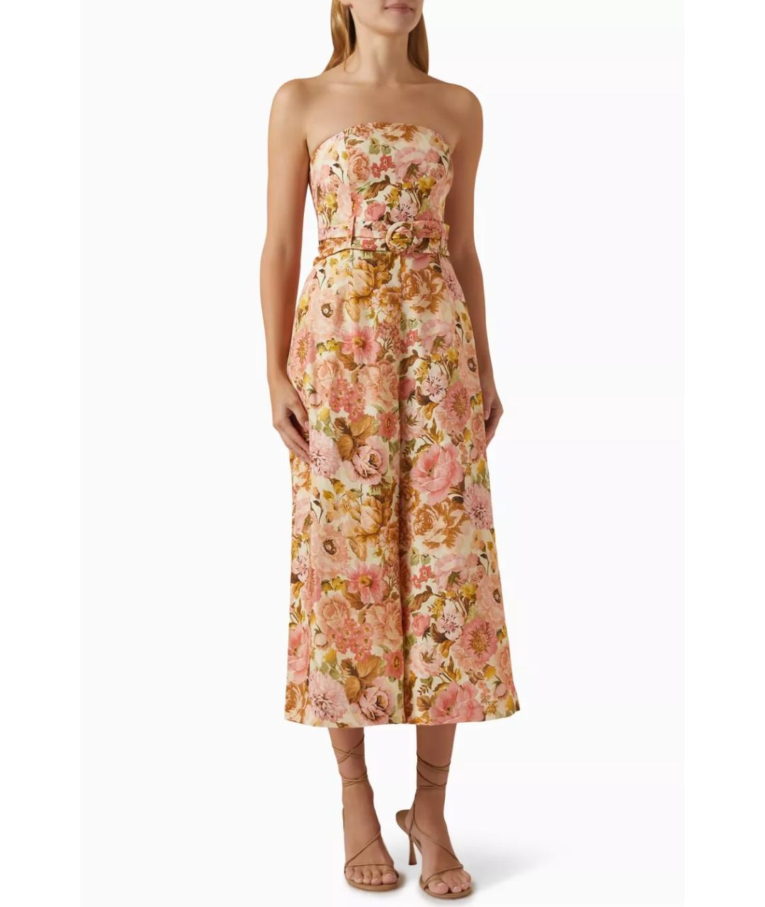 ZIMMERMANN Розовый льняной комбинезон, фото 8