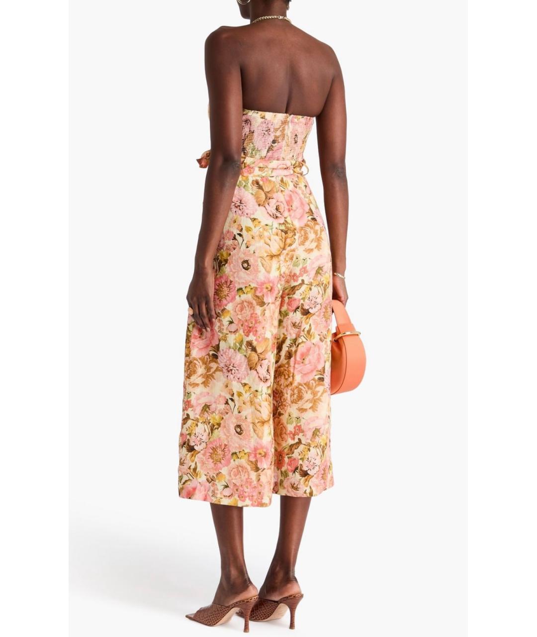 ZIMMERMANN Розовый льняной комбинезон, фото 5