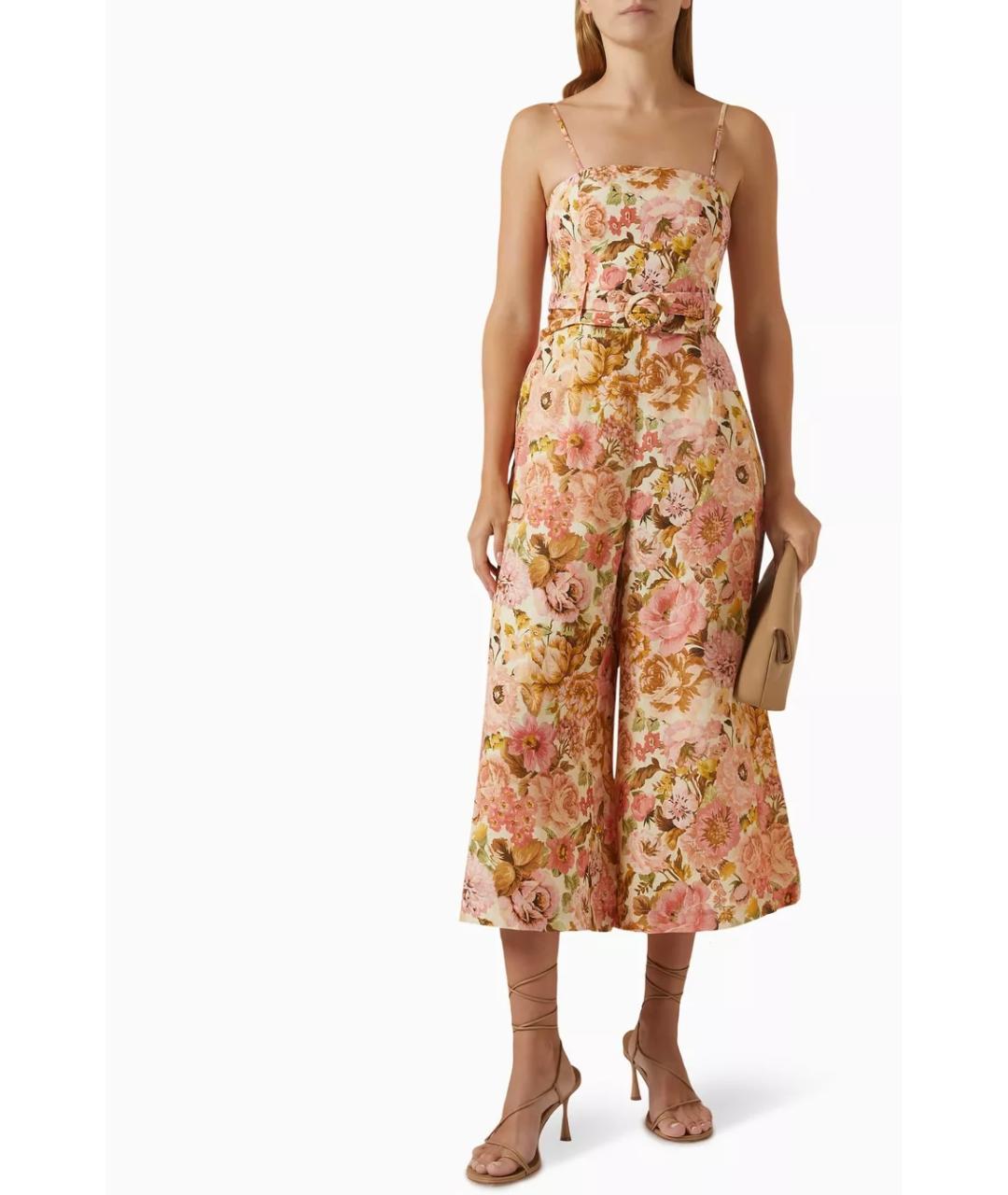 ZIMMERMANN Розовый льняной комбинезон, фото 7