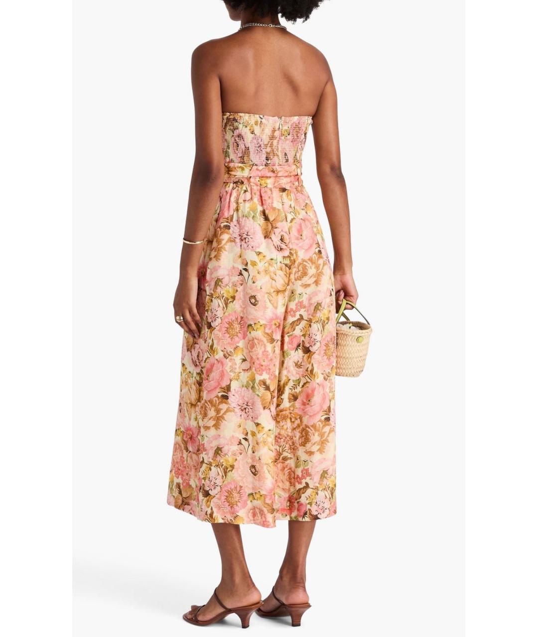 ZIMMERMANN Розовый льняной комбинезон, фото 3