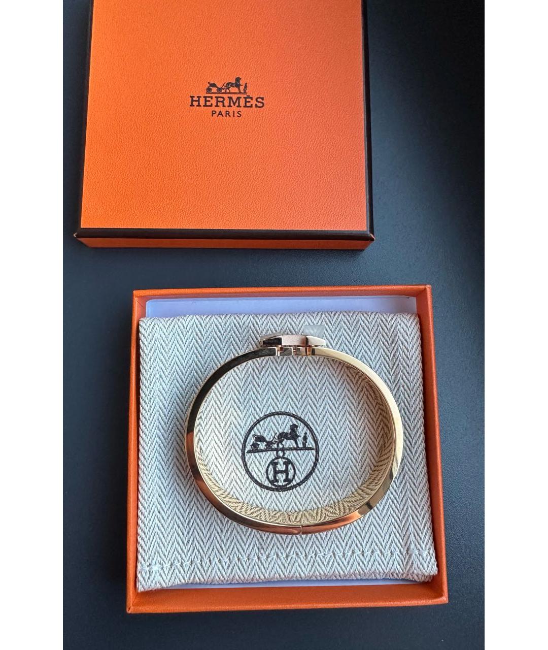 HERMES Черный металлический браслет, фото 5