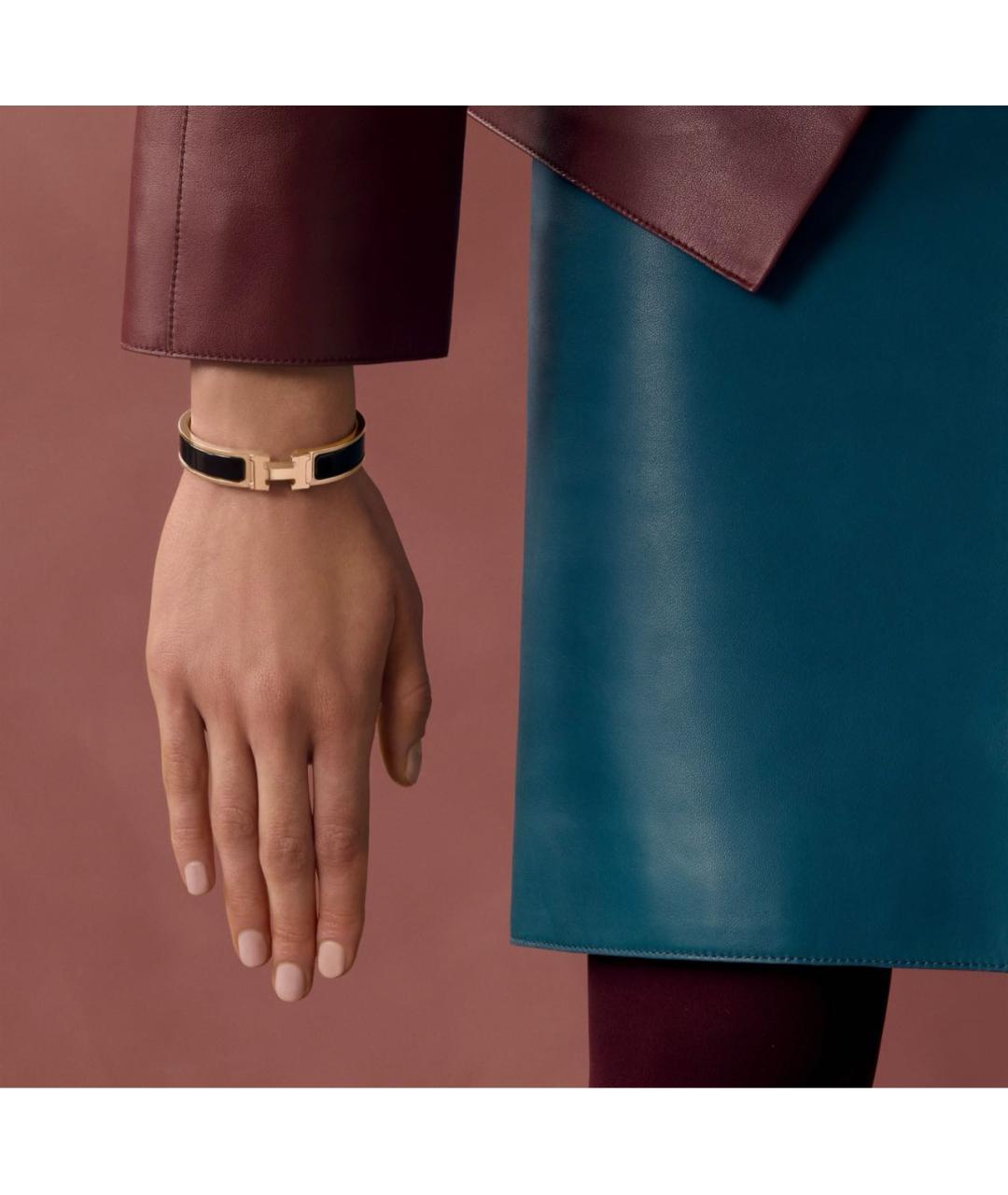 HERMES Черный металлический браслет, фото 3