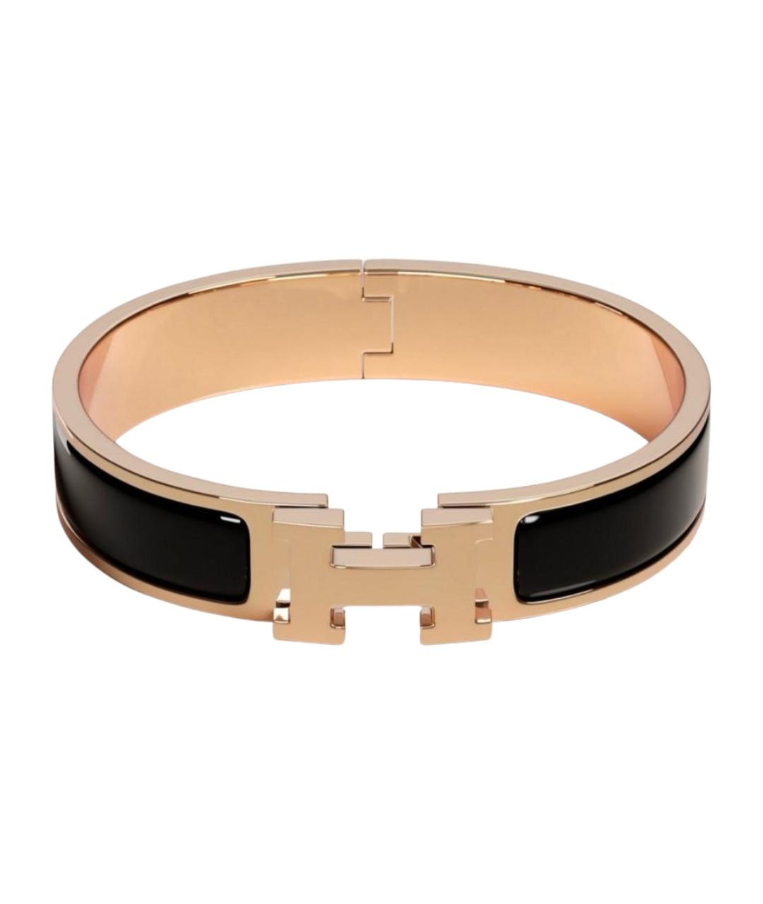 HERMES Черный металлический браслет, фото 1