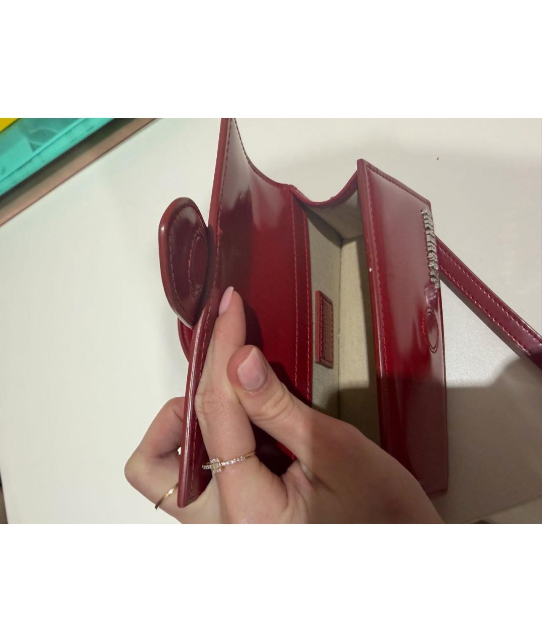 JACQUEMUS Красная кожаная сумка через плечо, фото 4