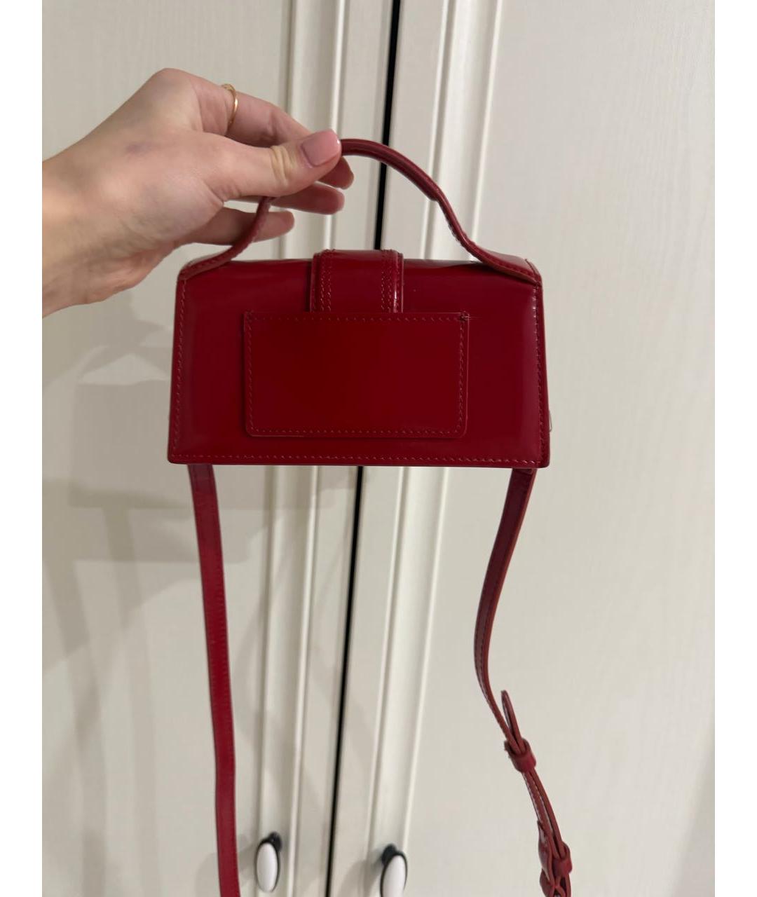 JACQUEMUS Красная кожаная сумка через плечо, фото 3