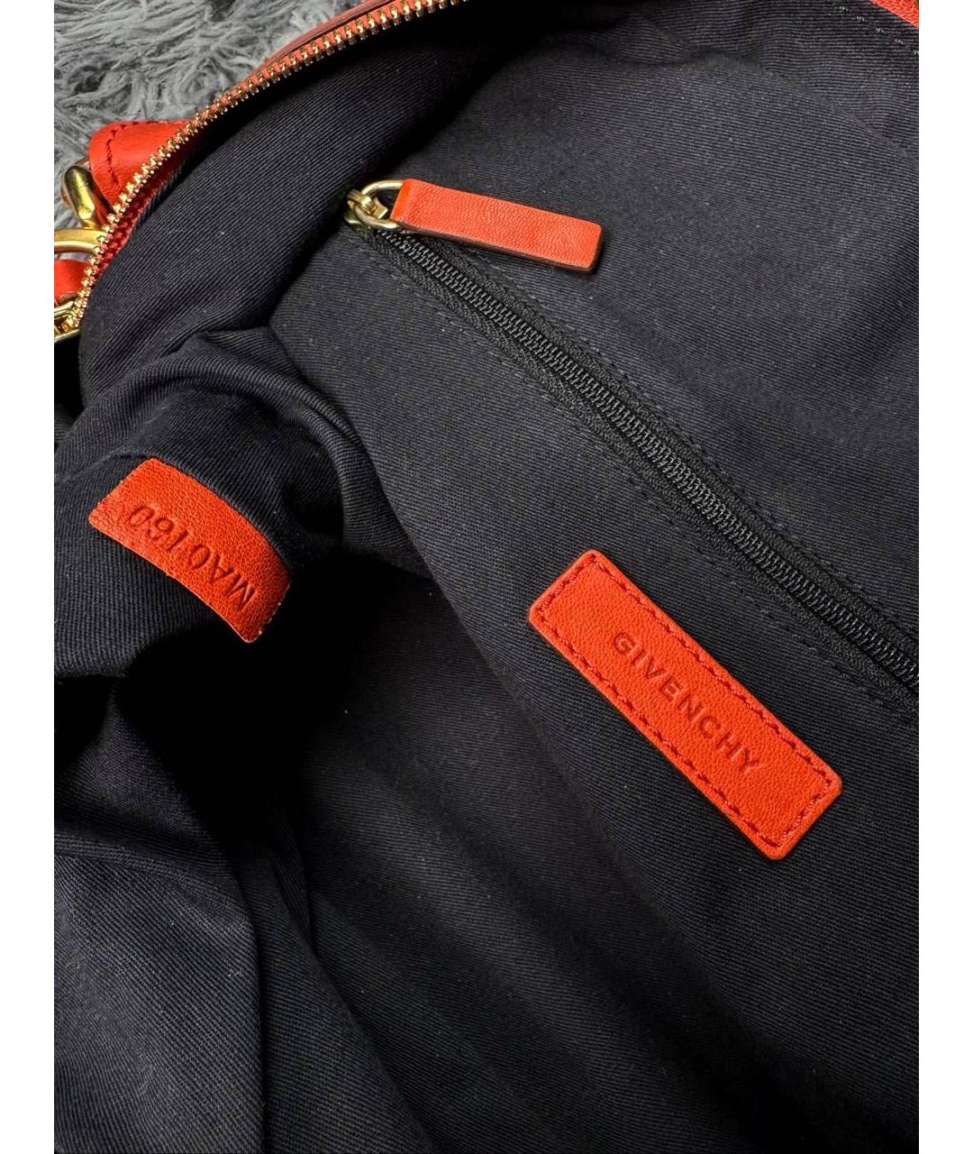 GIVENCHY Оранжевая кожаная сумка с короткими ручками, фото 6