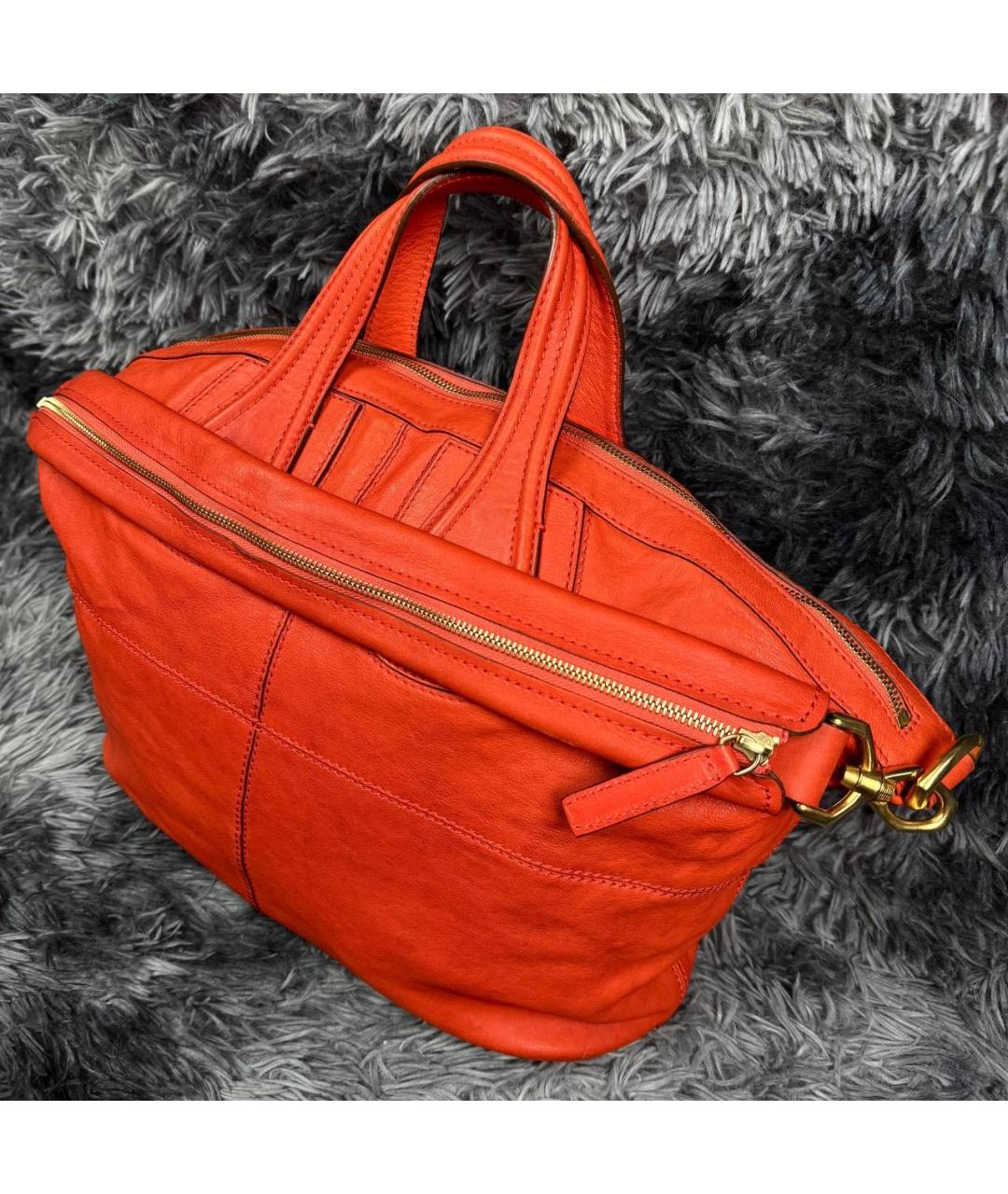 GIVENCHY Оранжевая кожаная сумка с короткими ручками, фото 7