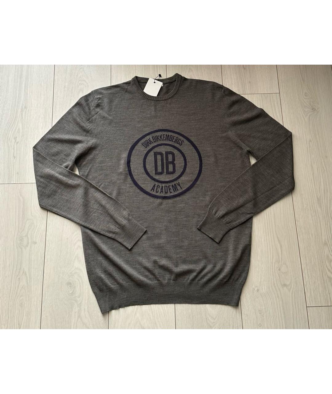 BIKKEMBERGS Серый шерстяной джемпер / свитер, фото 6