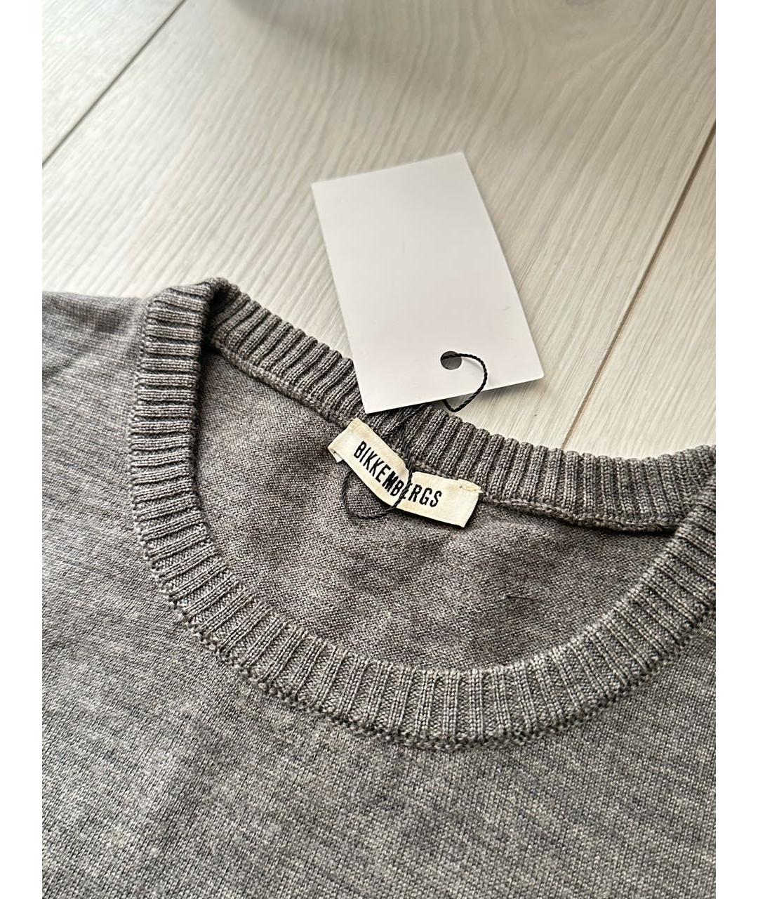BIKKEMBERGS Серый шерстяной джемпер / свитер, фото 3