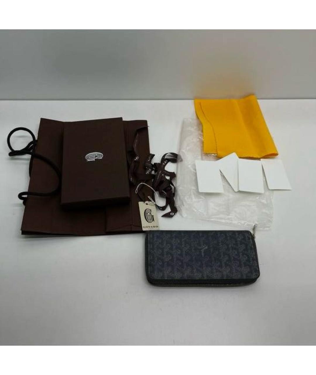 GOYARD Серый кожаный кошелек, фото 4