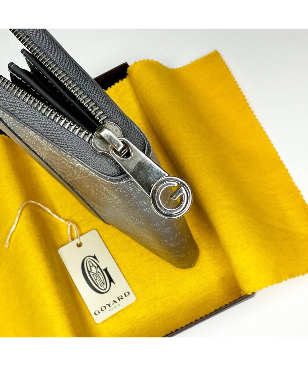 GOYARD Серый кожаный кошелек, фото 3