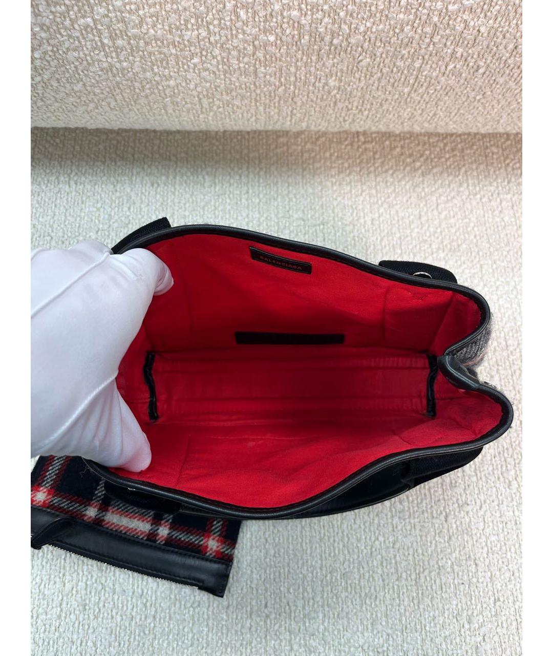 BALENCIAGA Антрацитовая шерстяная сумка с короткими ручками, фото 4