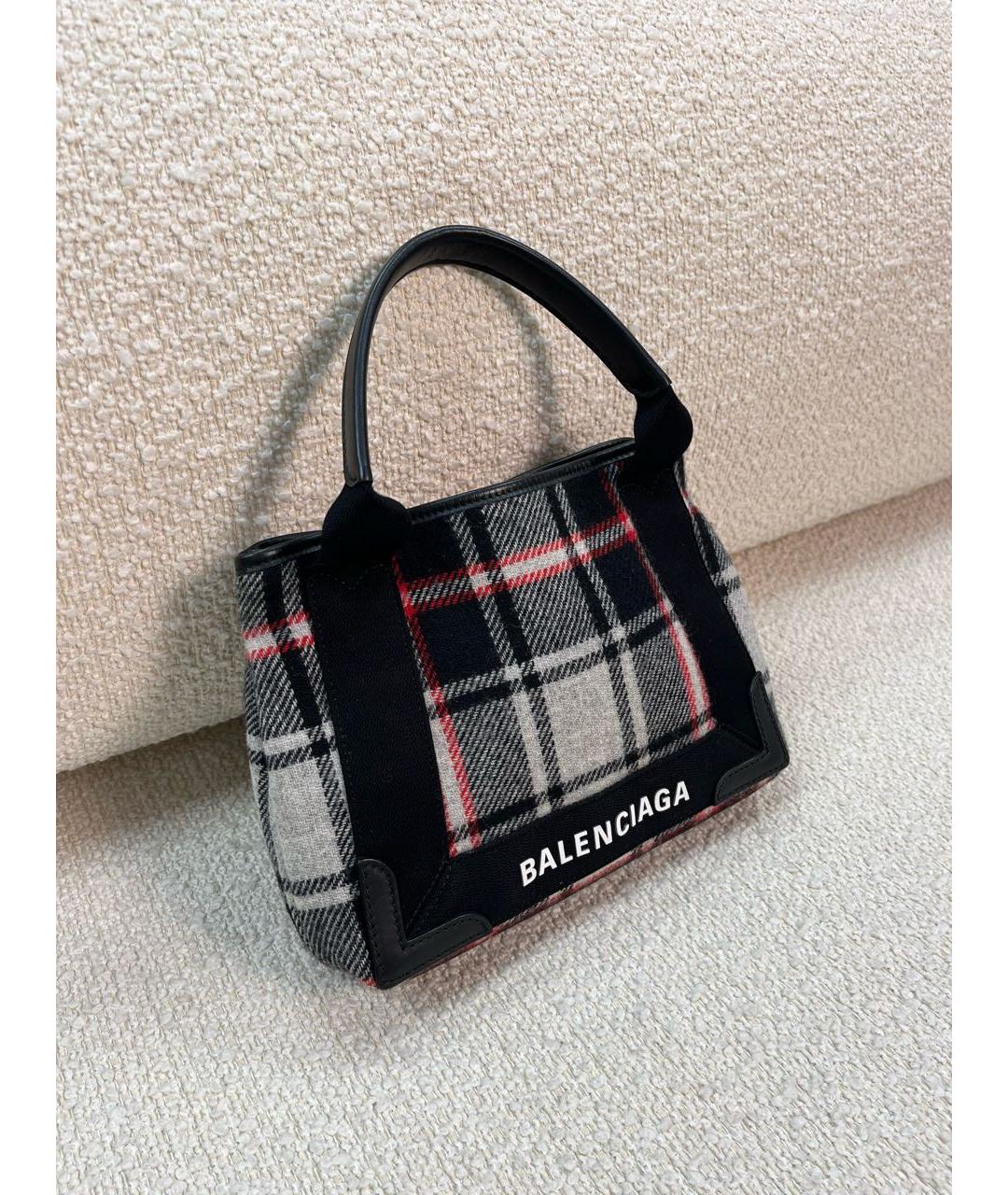 BALENCIAGA Антрацитовая шерстяная сумка с короткими ручками, фото 2