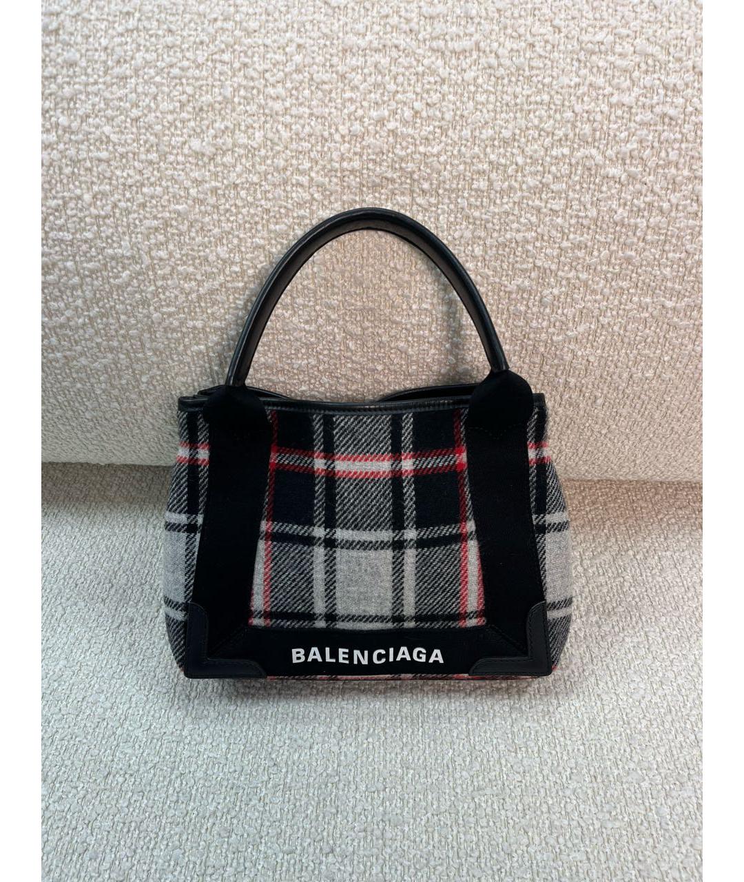 BALENCIAGA Антрацитовая шерстяная сумка с короткими ручками, фото 9