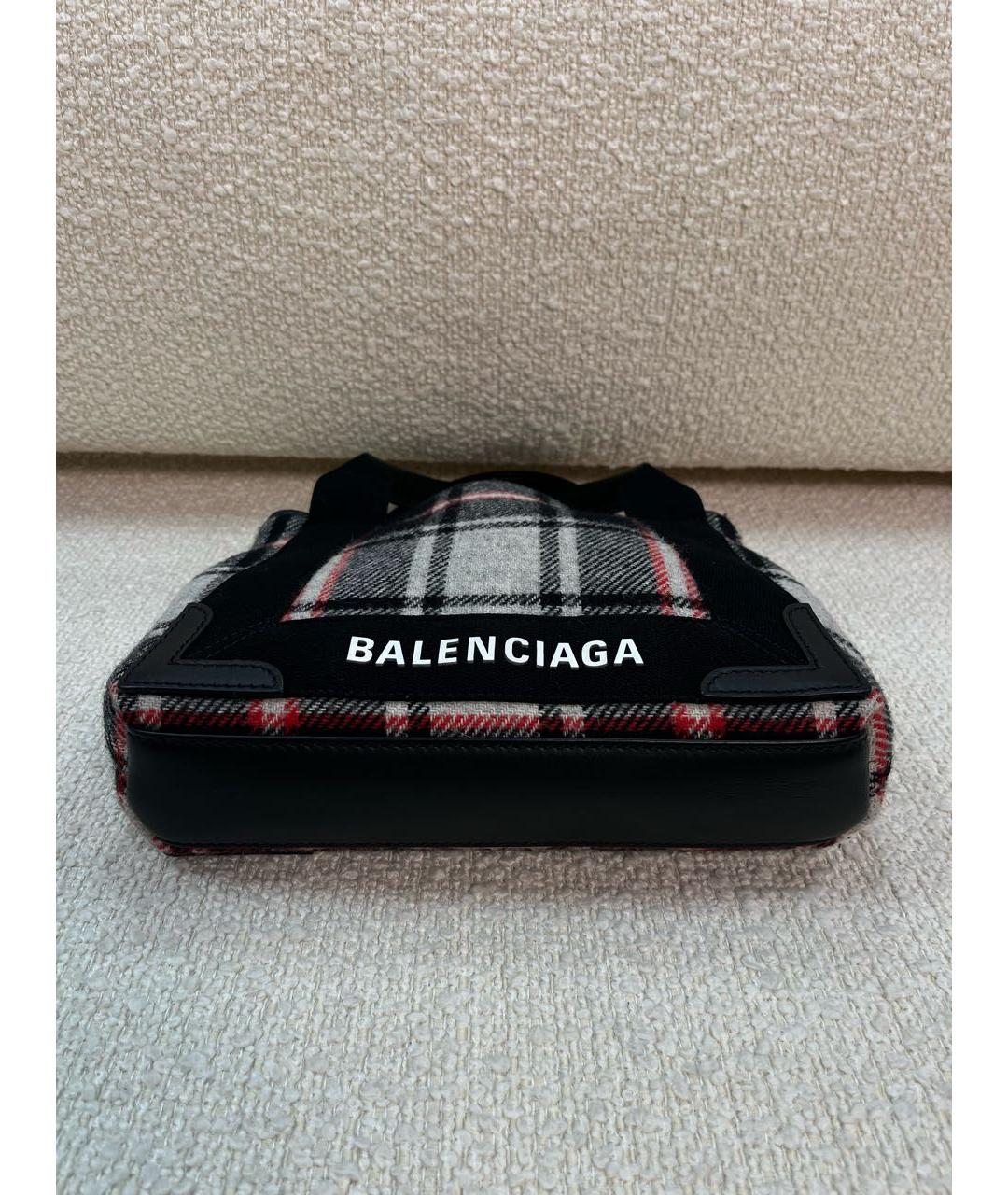 BALENCIAGA Антрацитовая шерстяная сумка с короткими ручками, фото 6