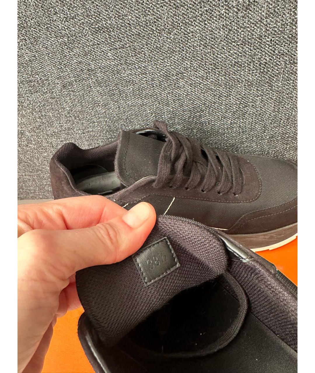 HERMES Черные текстильные кроссовки, фото 4