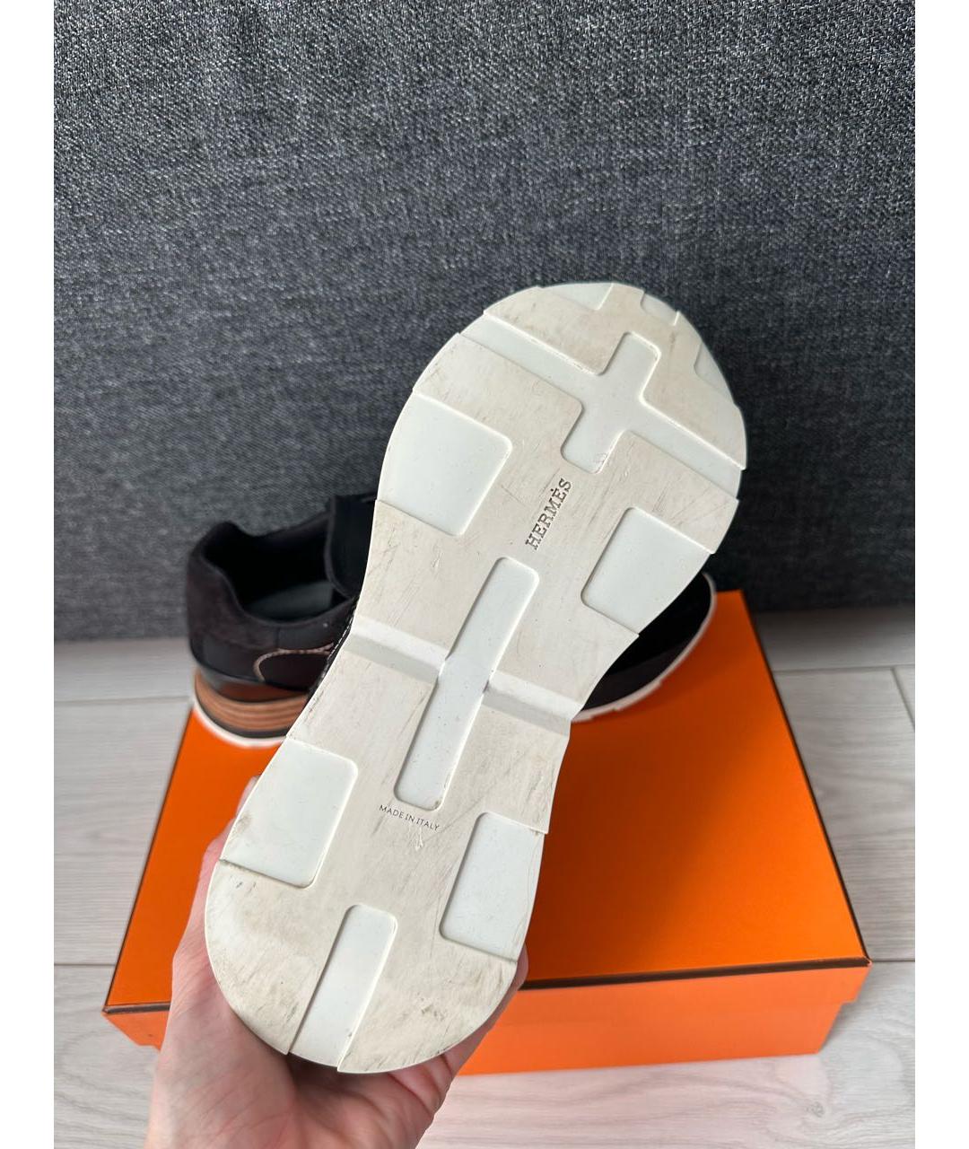 HERMES Черные текстильные кроссовки, фото 3