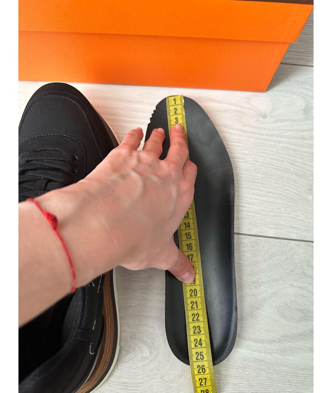 HERMES Черные текстильные кроссовки, фото 5