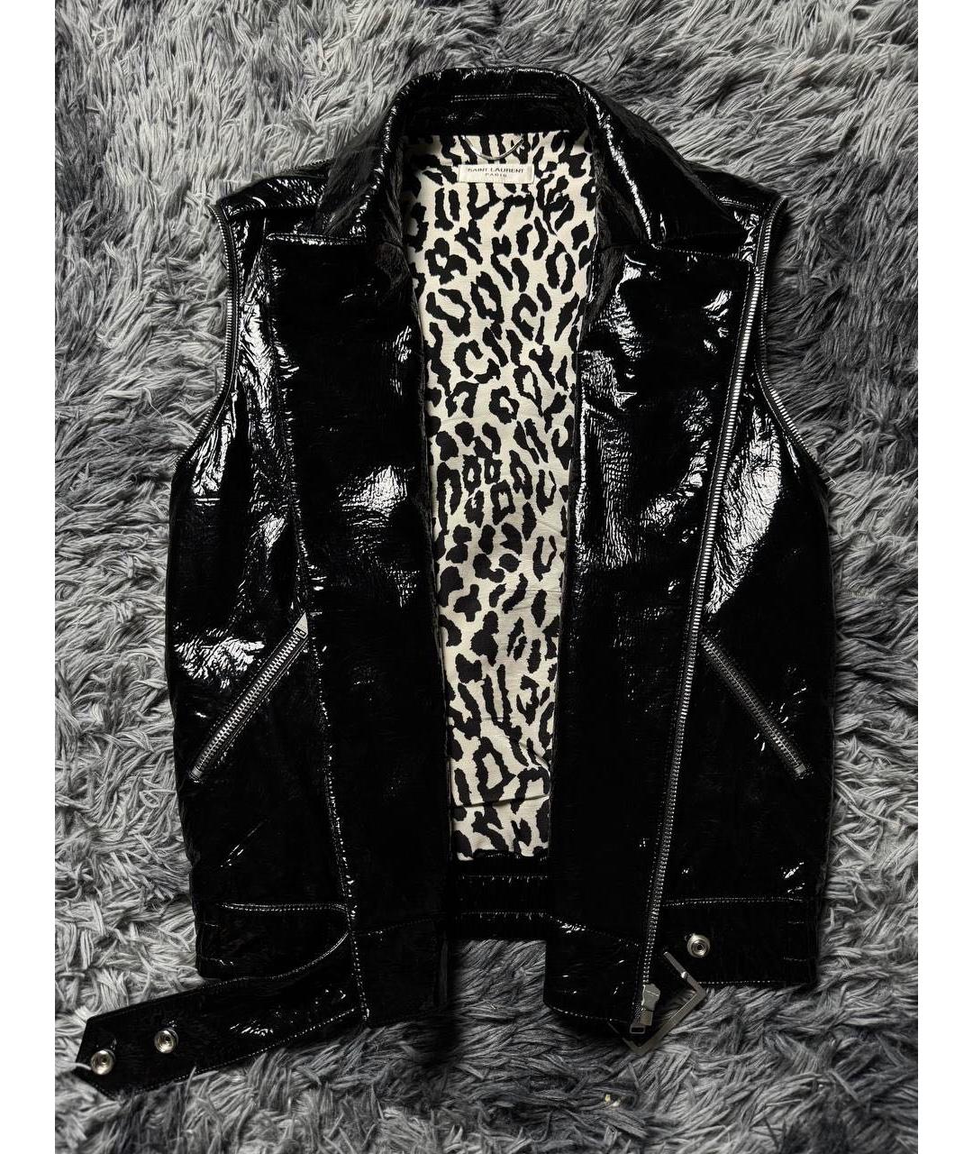 SAINT LAURENT Черная кожаная куртка, фото 3