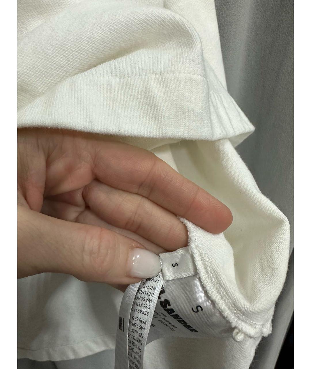 JIL SANDER Белый хлопковый джемпер / свитер, фото 5