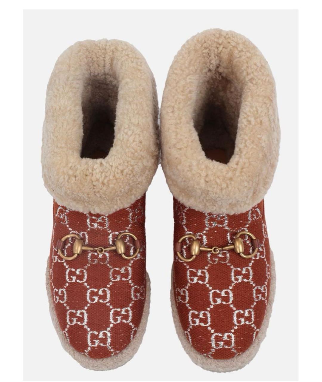 GUCCI Красные текстильные ботинки, фото 2