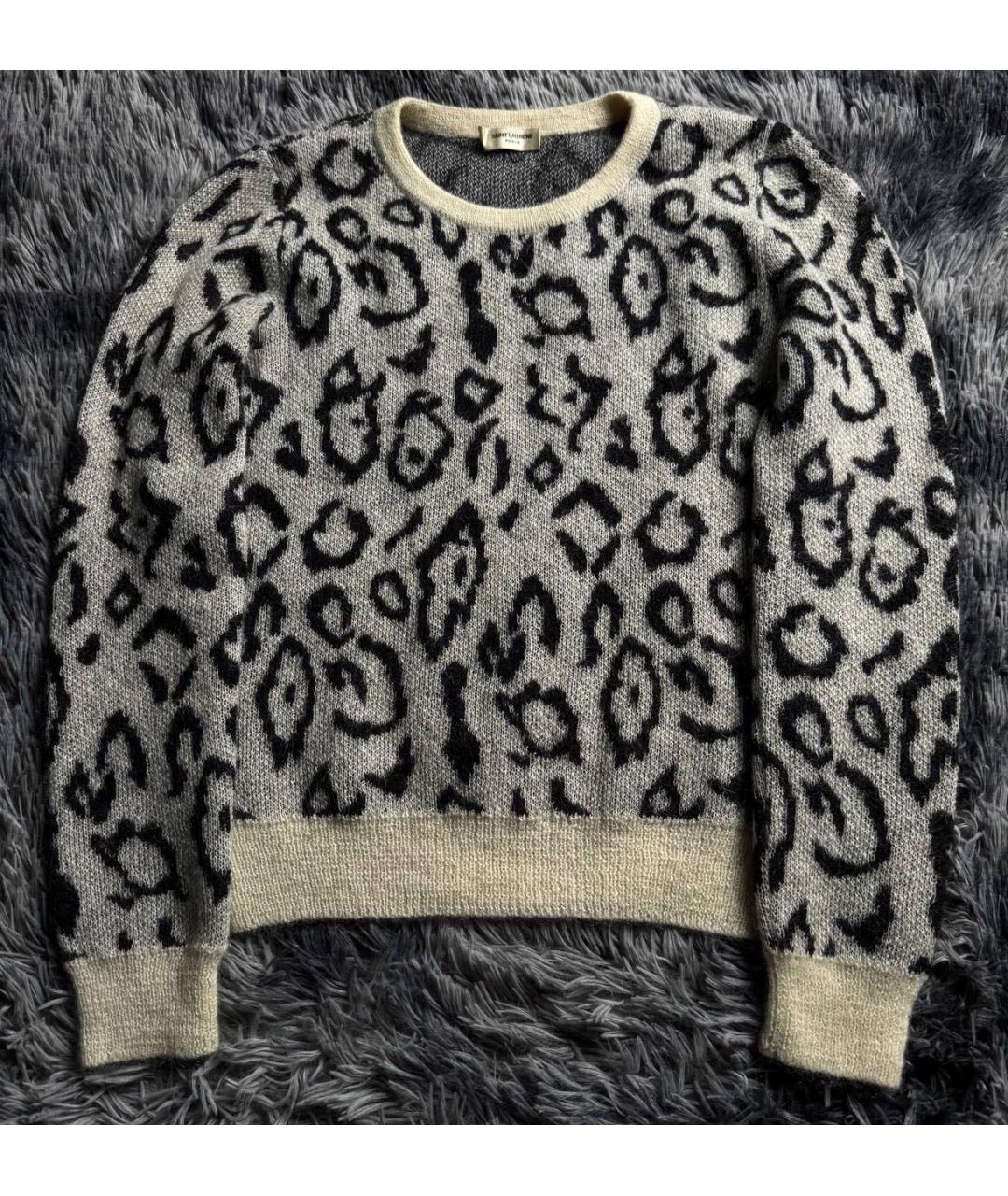 SAINT LAURENT Серый шерстяной джемпер / свитер, фото 4