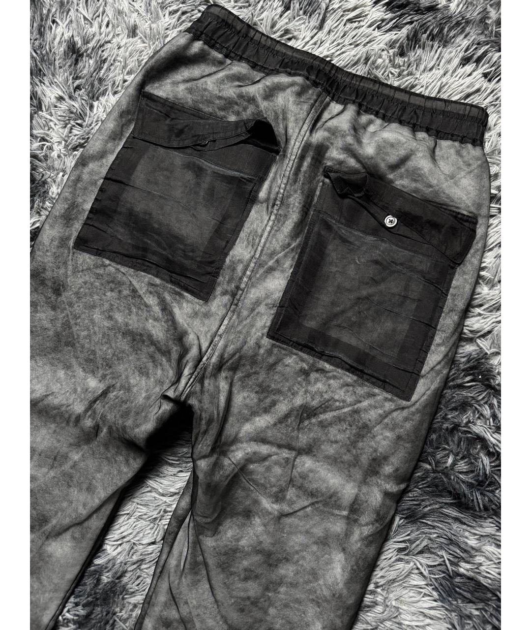 RICK OWENS Серые хлопковые повседневные брюки, фото 3