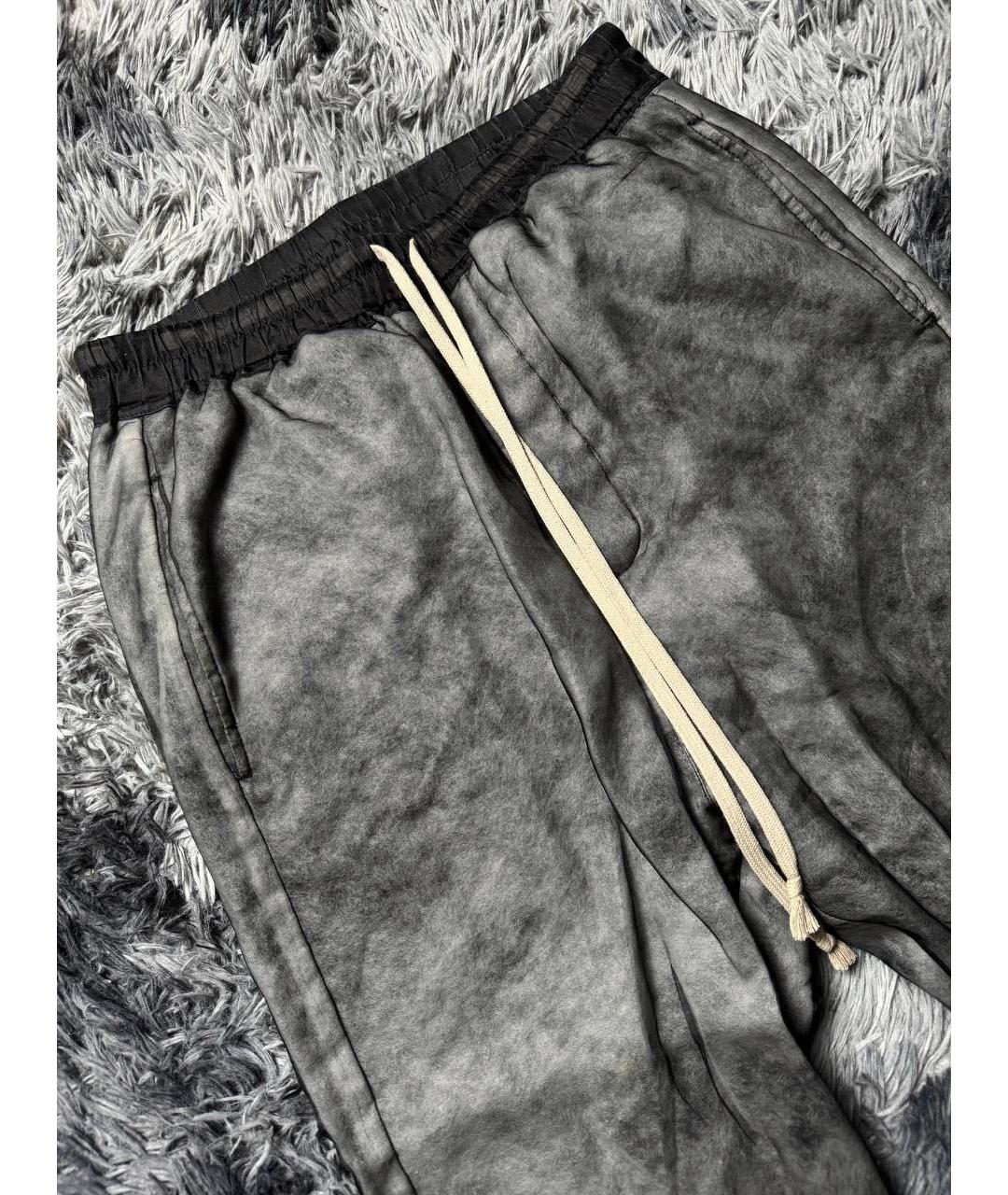 RICK OWENS Серые хлопковые повседневные брюки, фото 5