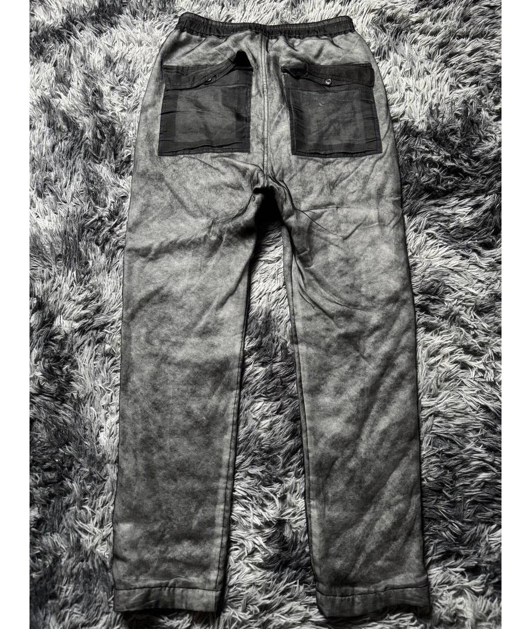 RICK OWENS Серые хлопковые повседневные брюки, фото 2