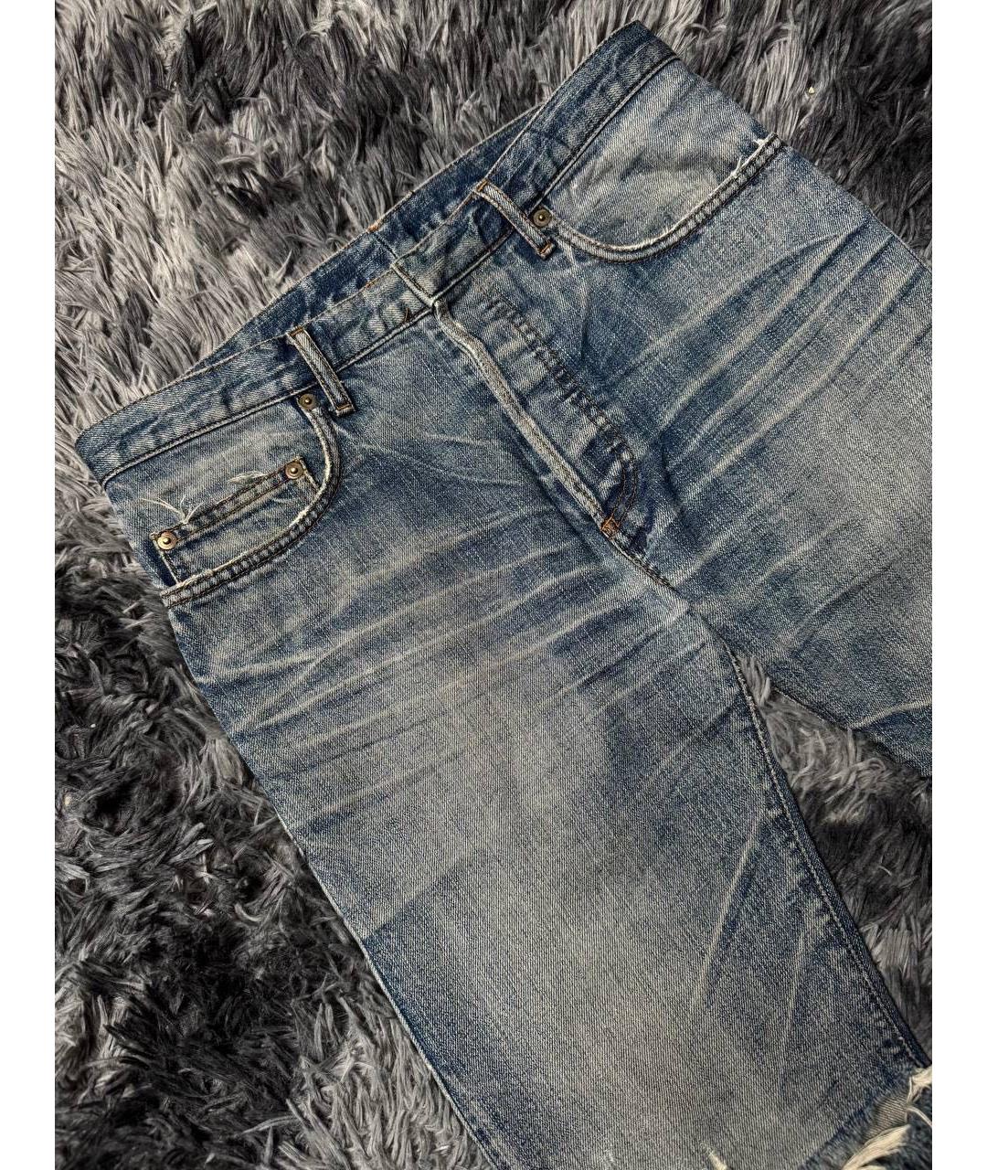CHRISTIAN DIOR Синие хлопковые джинсы скинни, фото 5