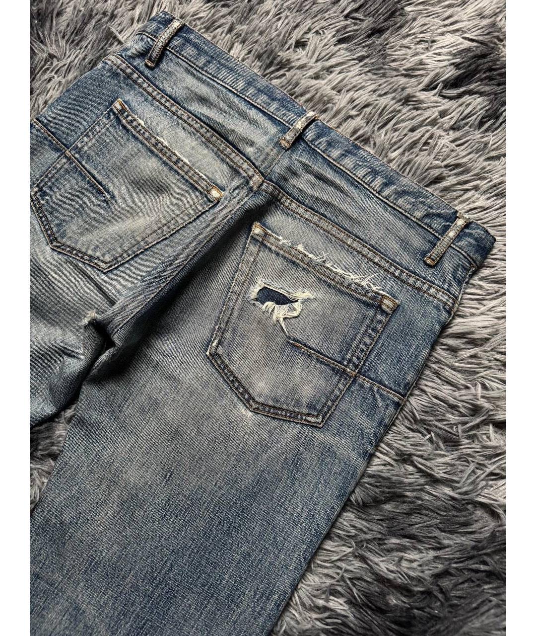 CHRISTIAN DIOR Синие хлопковые джинсы скинни, фото 3