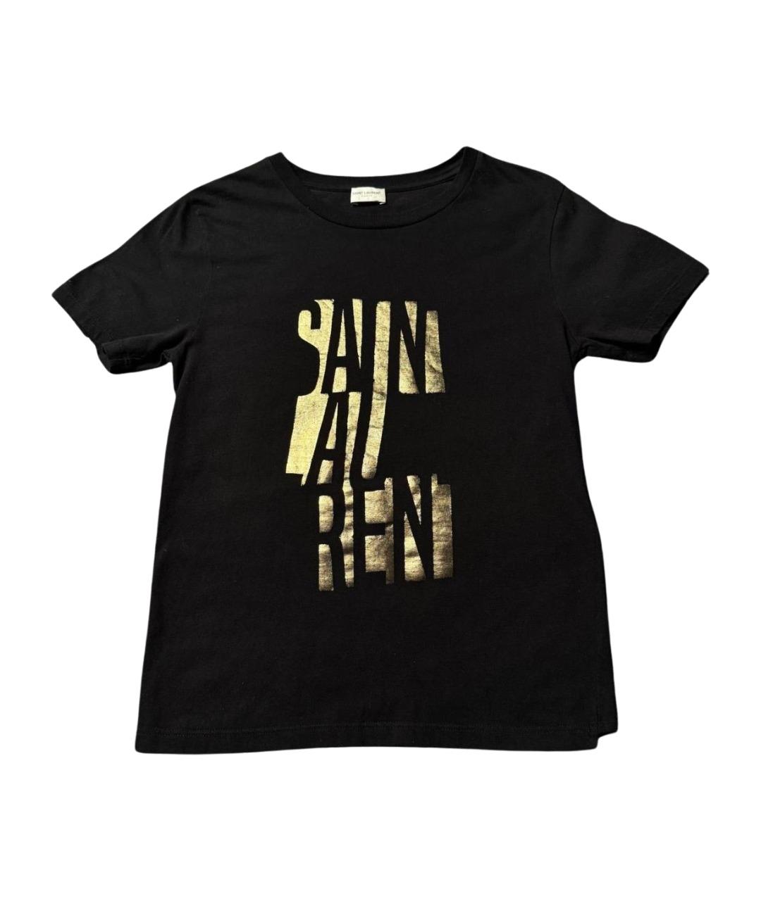 SAINT LAURENT Черная хлопковая футболка, фото 1