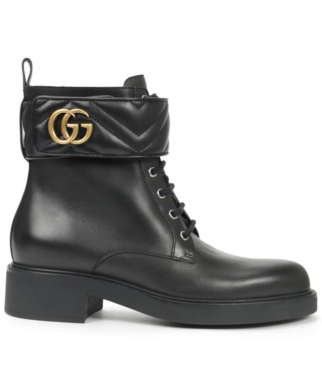 GUCCI Черные кожаные ботинки, фото 6