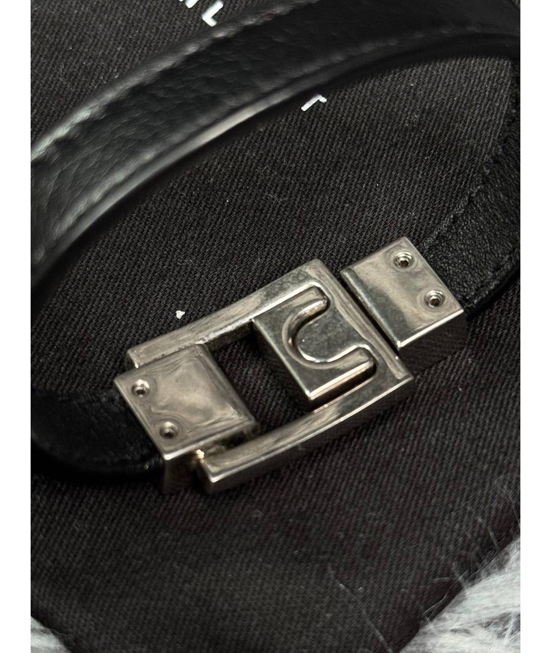 SAINT LAURENT Черный серебряный браслет, фото 4